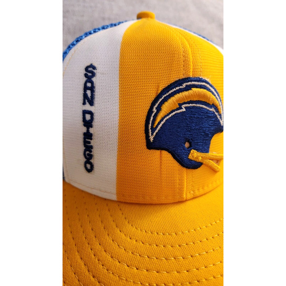 VINTAGE San Diego Chargers AJD NFL 1980s Lucky Stripes SnapBack Trucker Hat - Picture 6 of 14